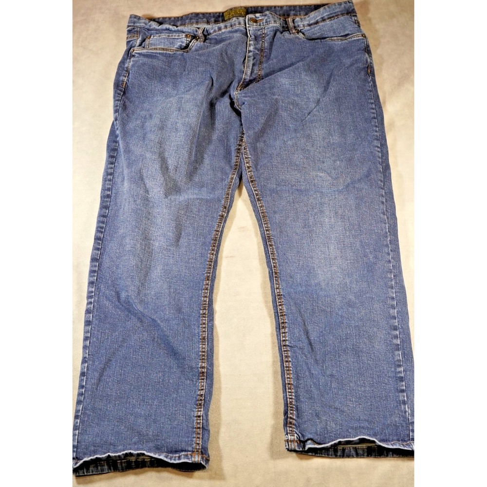 Urban Star Mens Blue Jeans Size 42x30 Straight Leg 5 Pocket‎ Embroidered